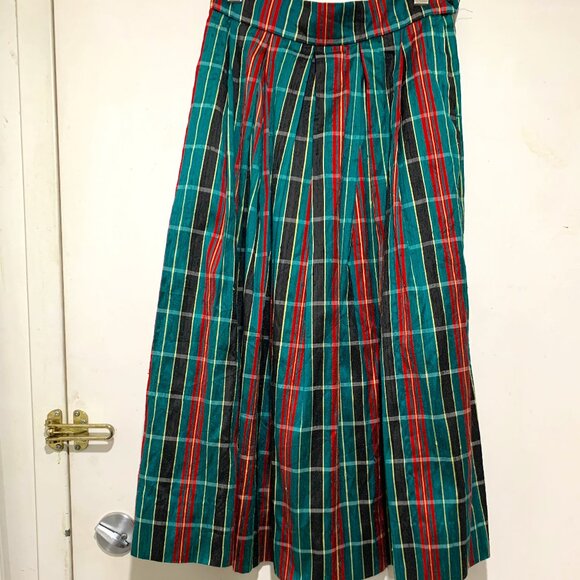 TALBOTS SILK PLAID PLEATED SKIRTS SIZE 8 - Picture 1 of 6